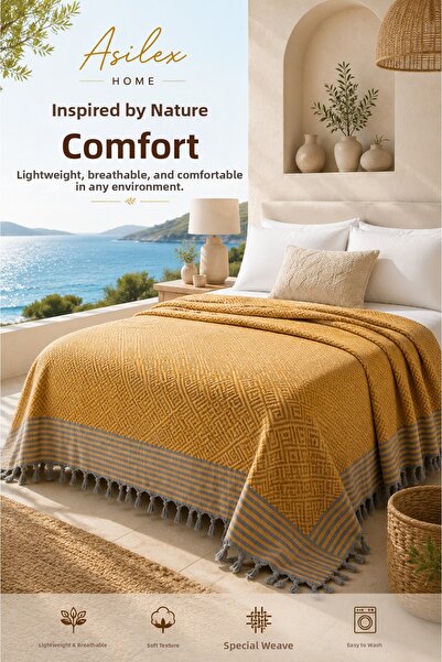 Asilex Home Collection Διπλό υφαντό κάλυμμα Atıl Pike 200x250 εκ. Βαμβακερό ε...
