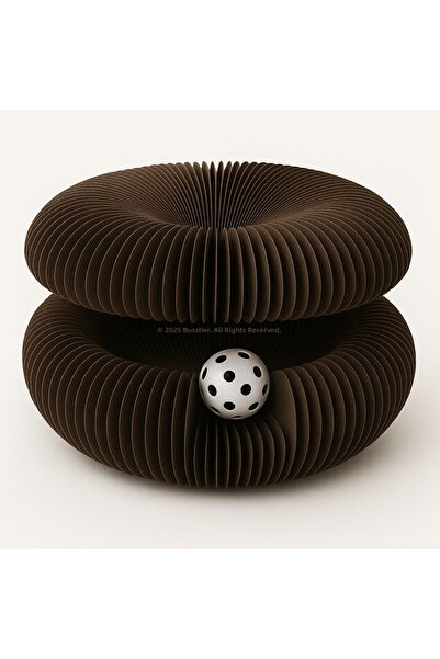 Busstier Accordion Cat Toy with Moving Ball Scratching Board Foldable Intelli...