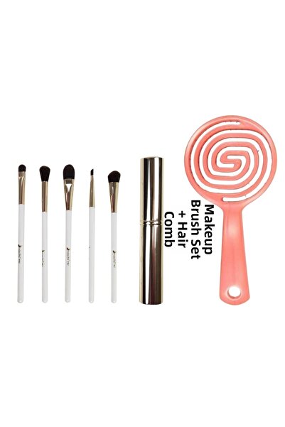 nascita Travel Type 5-Piece Makeup Brush Set - Pro Three-Dimensional Round Ha...