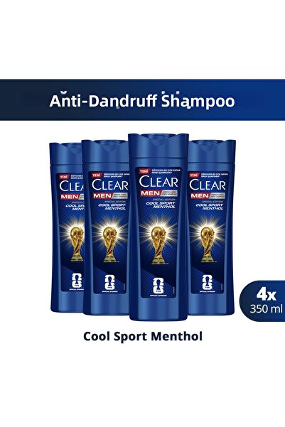 Clear شامبو للرجال فعال ضد القشرة كول سبورت مينثول 350 مل × 4