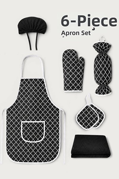sevilya Trendy Çeyiz 6 Piece Dowry Set (Kitchen Apron, Chef's Hat, Towel, Bag...