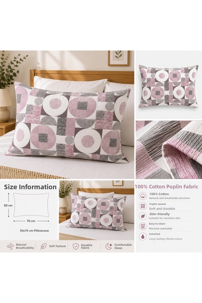 DOĞA EV TEKSTİLİ Doğanın Tüm Renkleri 2-Pack Pillowcases 50X70 - 100% Cotton ...