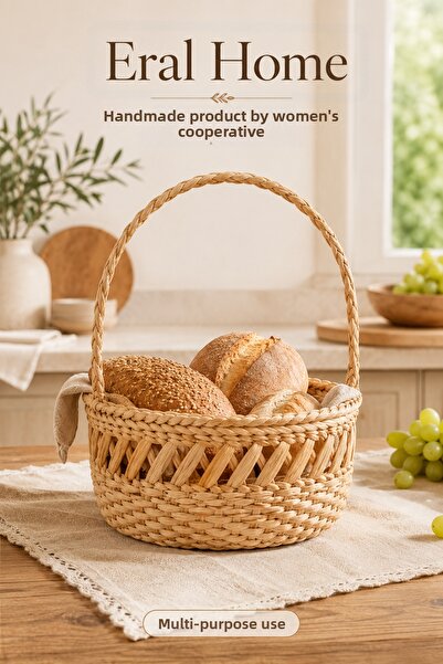 SS ERAL KOOP Decorative Multi-Purpose Handmade Natural Wicker Basket for Kitc...