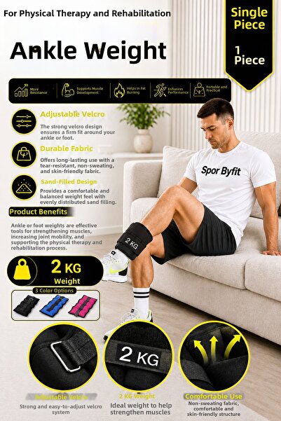 Spor Byfit 2 kg Sand Wrist Weight for Physical Therapy Rehabilitation Strengt...