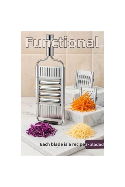 Hobibahçem Mey Import ®   Stainless Steel Vegetable Grater – with Replaceable...
