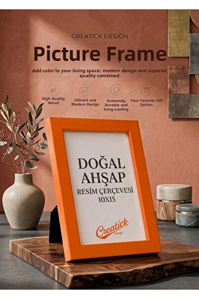 Creatick Design Nordic 10X15 Wooden Picture Photo Frame - Natural Pine Wood H...