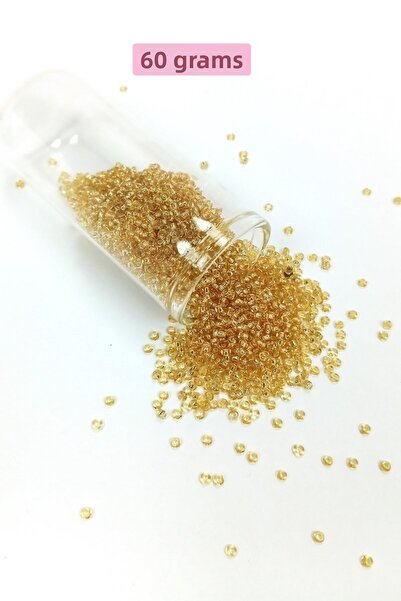 Generic Brand Cast glass sand beads (11/0) 2 mm - 60 grams - transparent hone...