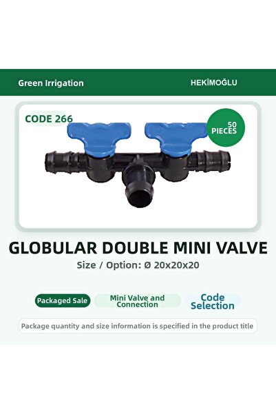 HEKİMOĞLU Spherical Double Mini Valve Ø 20X20X20 50 Pieces Package Code 266