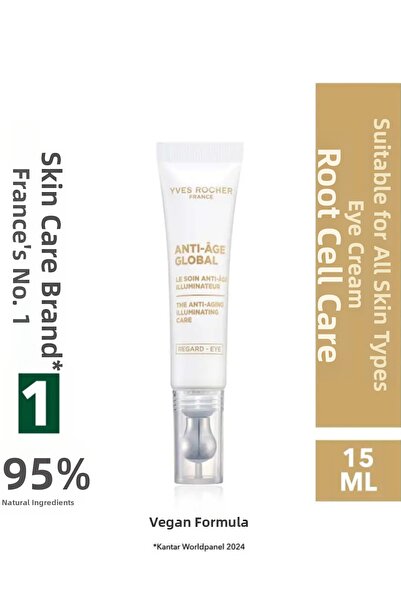 Yves Rocher Anti-Age Global Eye Cream 15 ml - Moisturizing and Firming Anti-A...