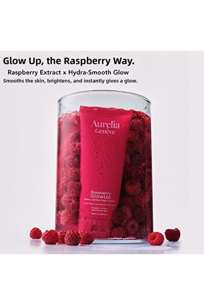 Aurelia Probiotic Skincare Aureliageneve-Raspberry Glowup Instant Lushglow Vegan Exfoliator-Raspberry Extract Radiance-Enhancing Vegan Facial Peeling 100ml