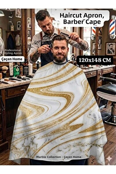 ÇEÇEN HOME (1 Piece) Barber Apron, Hair Cutting Apron, Barber Cover, Barber S...
