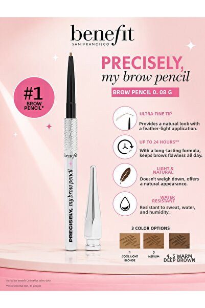 benefit cosmetics قلم الحواجب من بريسيزلي ماي براو شيد 2.75، قلم تحديد وتشكيل...