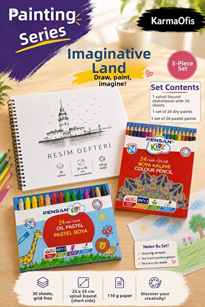 KarmaOfis Painting Series – Colorful Starter Set |   25X35 cm Spiral Drawing ...