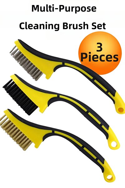 KAYRA LEATHER CRAFT 3-Piece Metal Wire Cleaning Brush Set - Multi-Purpose Rus...