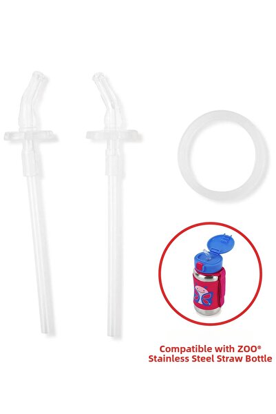 Skip Hop Zoo Stainless Steel Water Bottle with Straw Spare Straw