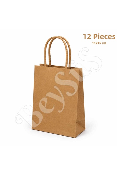 BeySüS 11X15 cm Gift Paper Bag Kraft 12 Pieces