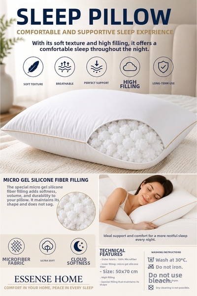 essense Home&Living Micro Gel Sleeping Pillow 50X70 600 Grams