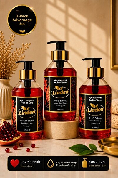 Linden Liquid Hand Soap Fruit of Love 500 ml Fruit of Love X3 Pieces