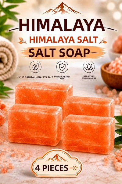 ANADOLU HASAT 4 Pieces - Himalayan Crystal Rock Salt Soap, Natural Rock Salt ...