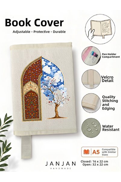 JANJAN Natural Fabric Book Cover,Washable Book Cover,Book Protector,32X22 cm ...