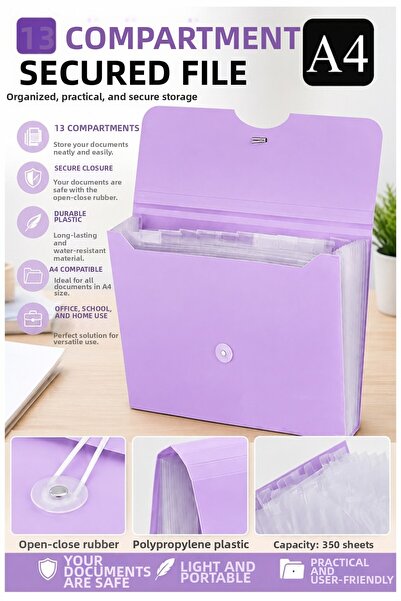 Artlantis Dosar cu buzunare 13 compartimente Culori pastel 1 bucată Organizat...
