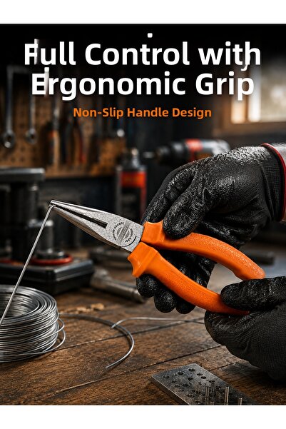 Lisinya Forged Steel Nose Pliers for Precision Work in Tight Spaces -