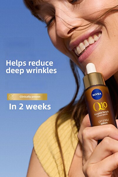 NIVEA Q10 Anti-Wrinkle Double-Action Skin Serum 30ml, Forehead Wrinkles