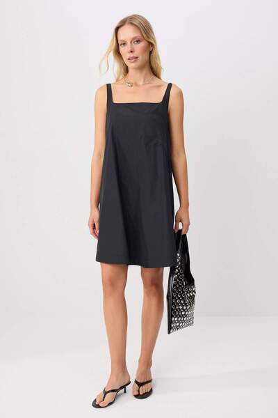 Trendyol Collection Black Strappy Mini Woven Dress Twoss26El00726