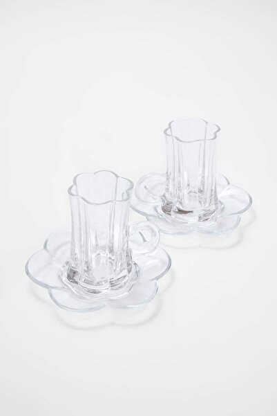 TRENDYOLMİLLA HOME Set of 2 Flower-Shaped Tea Cups with Handles Tphaw27Brd00001
