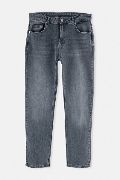 TRENDYOL MAN Gri Regular Fit Esnek Kumaş Erkek Jean TMNAW27JE00007