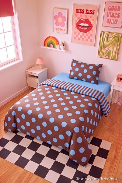 TRENDYOLMİLLA HOME Einzelnes, doppelseitiges, elastisches Bettlaken-Set mit P...