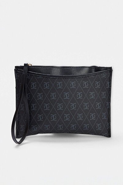 TRENDYOL SHOES Black Printed Women's Mini Size Clutch Handbag Takaw26Py00007