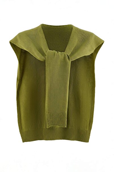 Trendyol Collection Lime Sweater Look Knitwear Shawl Twoaw26Sl00001
