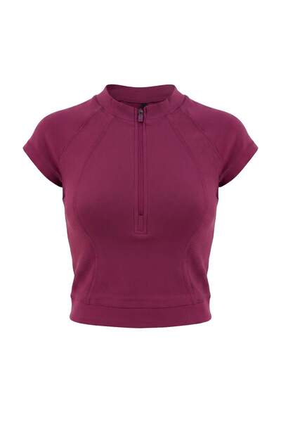 Trendyol Collection Vişne Diver/Scuba Crop Blouse Thmaw27Bz00003