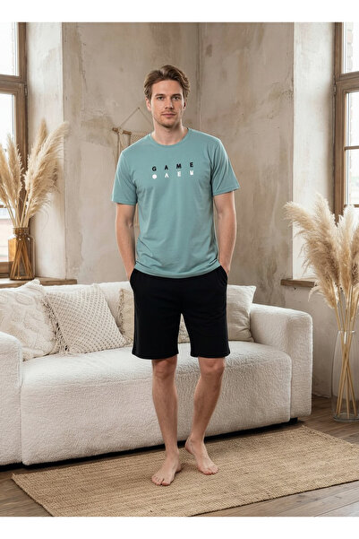 SEBOTEKS 100% Βαμβάκι τεμάχια κοντομάνικο Με τσέπες ανδρικό σετ πιτζάμες με σ...