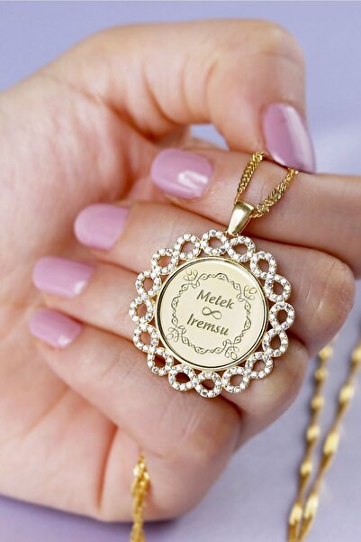 Silvano Jewelry 925 Ayar Gümüş Sonsuzluk Çerçeveli Isimli Plaka Kolye