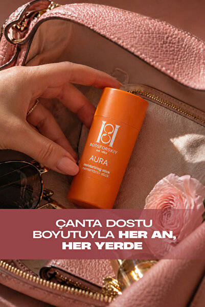 Bossforskiy Aura Yoğun Nemlendirici Bakım Stick – El, Dirsek, Diz, Topuk ve Kuru Bölgeler İçin – Shea Butter, Badem Yağı, B5 & E Vitamini – 30 g