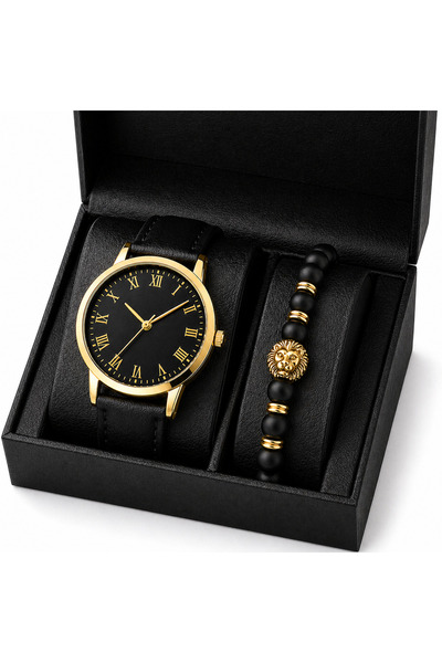 SOKI Set Ceas și Brățară Bărbați Elegant – Accesorii Masculine cu Ambalaj Cadou