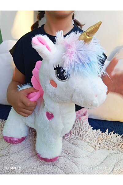 LRS STORE Büyük Boy Unicorn Tek Boynuzlu At Peluş Oyuncak Yüksek Kalite İthal...