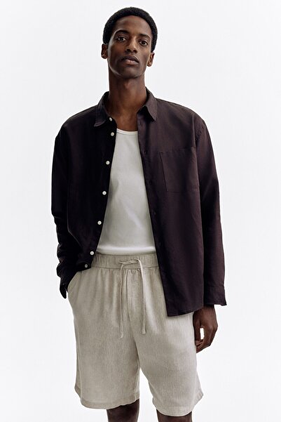 H&M Keten Karışımlı Şort Relaxed Fit