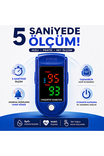 PULSE Parmak Tipi Oksimetre Kan Oksijen Nabız Ölçer Oximeter Oksimetre