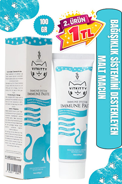 VitKitty Kediler İçin Bağışıklık Sistemini Destekleyen Kedi Maltı Kedi Vitam...