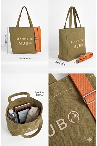 MUBO M45 Kolon Hediyeli Çıt Çıt Kapatmalı The B Bag Kanvas Kumaş Günlük Kadın...