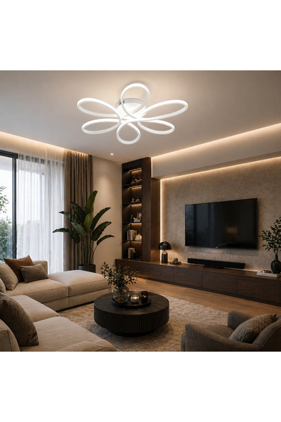 KRAYDINLATMA 45 cm Beyaz Papatya Beyaz Led