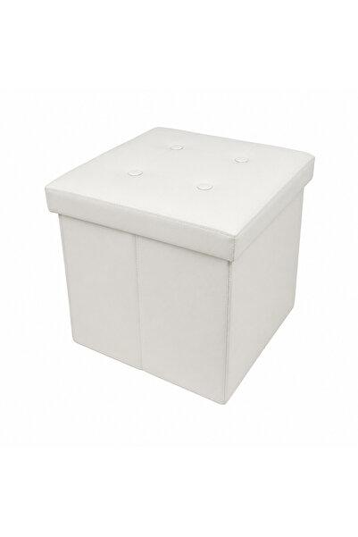 Homelux Foldable cube stool, 38x38x38 cm, storage space, ecological leather, ...