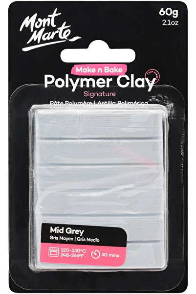 Mont Marte Make n Bake Polimer Kil Signature 60g - Mid Grey