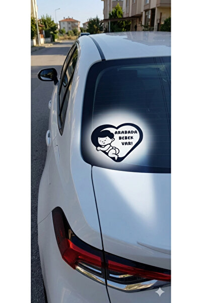 YSR HOME 2 Li Arabada Bebek Var Araba Cam Sticker 22*20 Cm