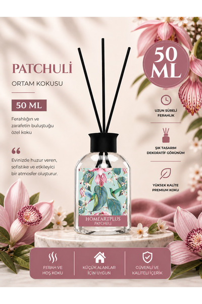homeartplus Paçuli oda kokusu bambu esansiyel uçucu yağ 50 ml