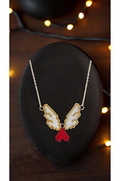 SEARD Miyuki Bead Handmade Angel Wing Heart Necklace