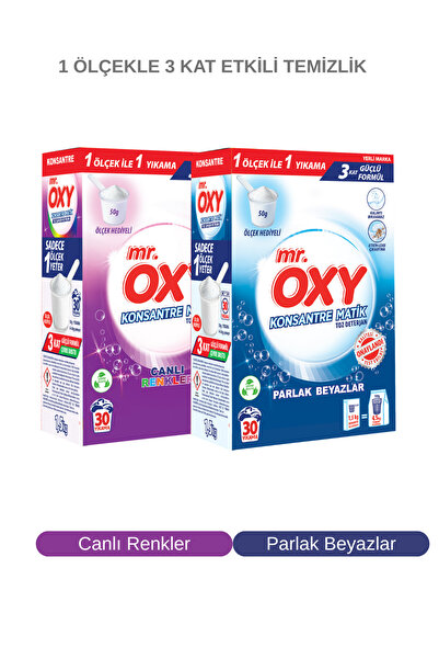 MR.OXY Mr. Oxy Konsantre Matik Toz Çamaşır Deterjanı - Parlak Beyazlar & Canl...